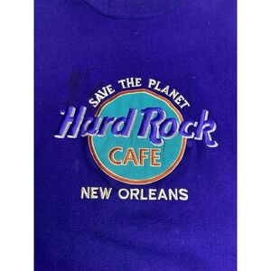 VINTAGE Hard Rock Cafe New Orleans Crew Neck Sweatshirt Large Purple KC